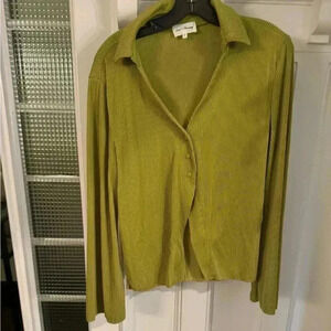 Love & Harmony open edit collared ribbed cardigan green size small